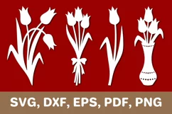 Tulip svg, tulips dxf, tulips png, Cricut, Silhouette Product Image 1