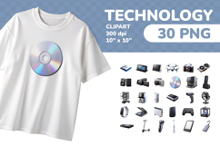 Technology PNG Clipart Set 30 Items for Sublimation, Print Product Image 1