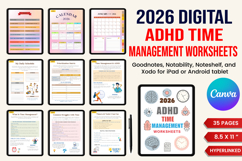 2026 Digital ADHD Time Management Worksheets Product Image 1