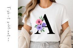 Alphabet, Letters, Monogram, Purple and Pink Flowers Product Image 1