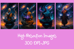 Monk cosmic meditation, spiritual galaxy energy, glowing Product Image 2