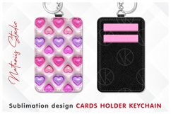 Trendy Inflated Puffy Pattern - Cards Holder Keychain Product Image 1