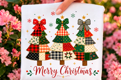 Patchwork Christmas Trees PNG Product Image 1
