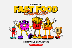 15 Retro Cartoon Fast Food Character Designs Product Image 1