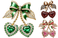 Coquette Cherry Bow Clipart, Valentine Heart PNG Bundle Product Image 1