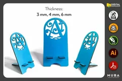A - Z Alphabet Phone Stand SVG, Cell Phone SVG, Phone Holder Product Image 1