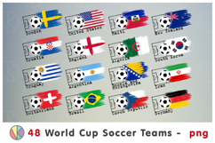 Big Bundle. 48 Soccer World Cup 2026 National Teams cliparts Product Image 1