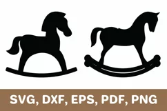 Rocking horse svg, rocking horse clipart, Cricut, Silhouette Product Image 1
