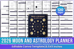 2026 Moon &amp; Astrology Planner Canva Kdp Interiors Product Image 1
