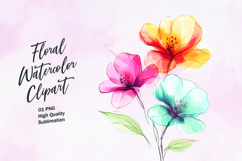 Watercolor floral clipart sublimation Product Image 1