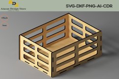 Laser Box Wooden Crate / Lightburn, Glowforge Crate SVG 226 Product Image 1