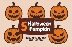 Halloween Pumpkin Set, Scary Jack O Lantern Faces Vector Product Image 1