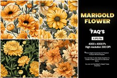 Marigold Flower Square Coaster - 04 Variations Product Image 1