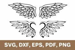 Wings svg, wings dxf, wings png, Cricut, Silhouette Product Image 1