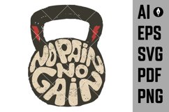No pain no gain. Motivation phrase. Sport motivation Product Image 1