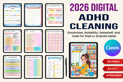 2026 Digital ADHD Cleaning Planner Product Image 1