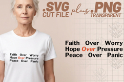4x Faith Over Worry Peace Panic Joy SVG Cut Files Cricut Product Image 2