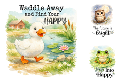 Cute Animal Watercolor Nursery Sublimation PNG Product Image 1