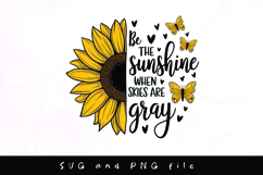 Sunflower with positive quote and butterflies svg design Product Image 1