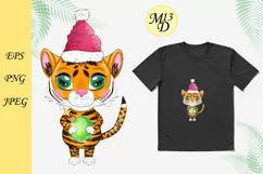 Cute cartoon tiger with beautiful eyes, Year of Tiger 2022 Product Image 1