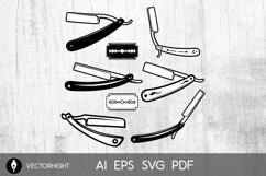 Straight Razor Clipart SVG, Straight Blade Shape Ai, Eps, Product Image 1