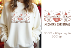 Meowrry Christmas T Shirt, Christmas Cat Product Image 1