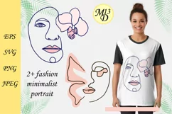 Abstract Female Face Flower Line Art, SVG, PNG, EPS Product Image 1