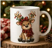 Whimsical Christmas Clipart PNG Reindeer, Polar Bear Sublima Product Image 2