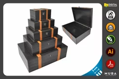 5 pcs Sizes Wooden Box, Jewellery Box Gift, Laser Cut File Product Image 1
