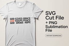 4x God Gives Grace Keeps Peace Grows Hope SVG Cut Files Product Image 2