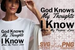 4x Christian Quotes God Knows My Thoughts SVG Cut Files Product Image 2