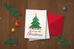 Flat Merry Christmas Tree SVG Product Image 3