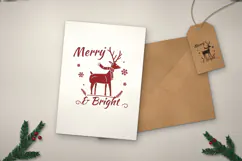 Merry and Bright Christmas Deer SVG Product Image 2