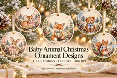 Baby Animal Christmas Ornament PNGs Product Image 1
