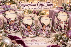 Sugarplum Christmas Gift Tags Printable Product Image 1