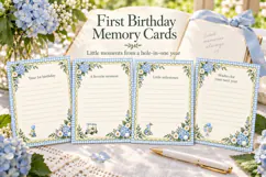 First Birthday Memory Cards, Printable Golf Journaling Note Product Image 1