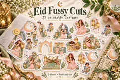 Printable Eid Fussy Cuts, 25 Embellishments Product Image 1