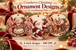 Ornament Sublimation Cranberry Christmas Product Image 1