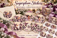 Sugarplum Christmas Round Stickers Product Image 1