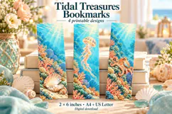 Shell and Jellyfish Printable Bookmarks Product Image 1