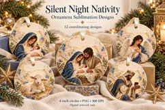 Nativity Ornament Sublimation Designs Product Image 1
