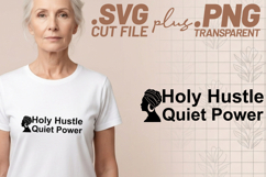 4x Motivational Quotes Holy Hustle Power Afro SVG Cut Files Product Image 2