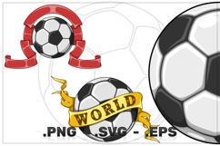 Soccer ball symbol surrounded by ribbon Product Image 1