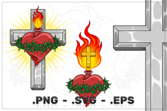 Cross with the Sacred Heart of Jesus Product Image 1