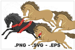 Wild horse riding with ribbon Product Image 1