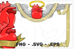 Heart decorated with ribbon Product Image 1