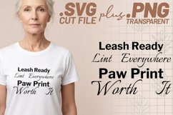 4x Funny Dog Quotes Paw Print Treat Budget SVG Cut Files Product Image 2