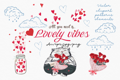 Lovely vibes vector patterns and clipart set Product Image 1