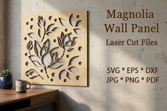 Magnolia decorative Wall Panel. Laser cut files Product Image 1