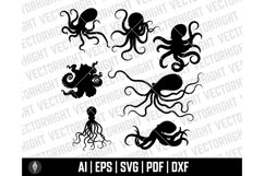 Octopus shapes SVG, Octopus Shape Ai, Eps, Pdf, Dxf. Octopus Product Image 1